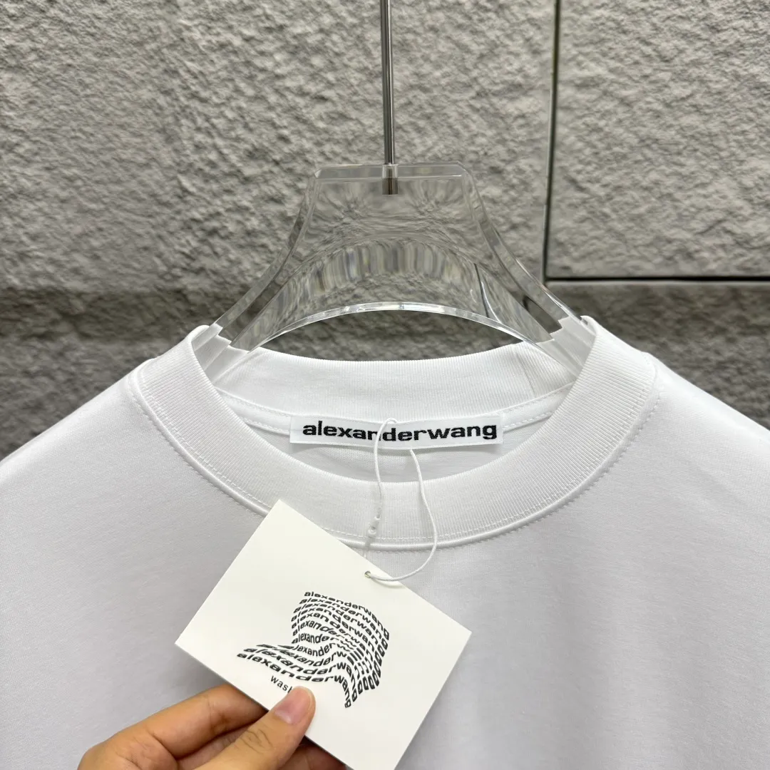 * *alexander 2025 New Arrival Pink wang T Same Style ：Black White Size： S （90-130 ） M （120-150 ） L （140-165 ） XL （160-180 ） XXL （180 ）